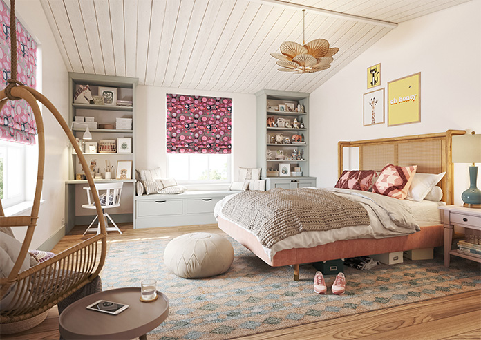 Interstellar, Nebula Pink - Motorised Roman Blind - Image 6
